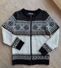 Norwool of Norway Fair Isle Wool Blend Knitted Cardigan Sweater Size S Women's