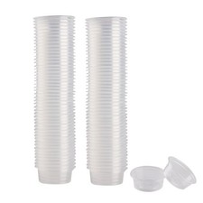 QIHYCUF 100 pcs Small Gecko Food and Water Cups Plastic Reptile Feeding Clear