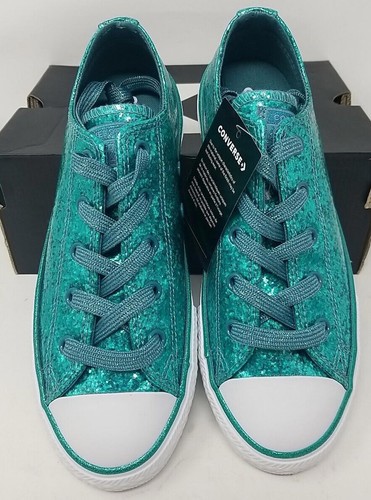 Converse Girls Chuck Taylor All Star Glitter Low Top Sneakers Size 3 #063 - Picture 3 of 6