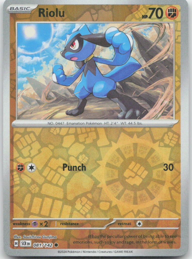 Pokemon : Riolu Stellar Crown 81/142 : C Reverse Holo