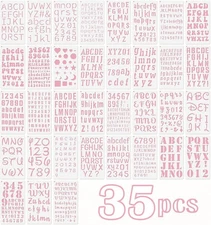 1/2, 1 Inch Letter Stencils for Painting, 10 Different Fonts Number Alphabet Ste