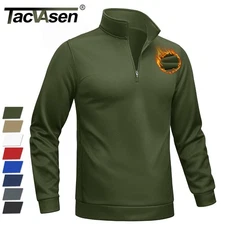 Men's Quarter Zip Pullover Lightweight Fleece Lined Warm 1/4 Zip Down Sweatshirt