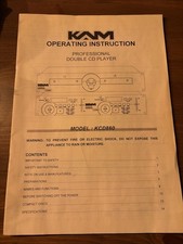 KAM KCD860 Double Cd Player  Operating Instruction Manual -DO-50