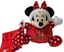 Disney Store 9" Minnie Mouse Plush Baby's 1st First Christmas Lovey