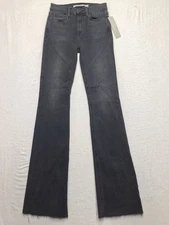 NWT HUDSON Barbara Jean Women 25x33 Hi Rise Boot Washed Black Stretch Denim