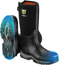 TIDEWE Work Boots Puncture-Proof with Steel Toe & Shank, Waterproof 10, Black 