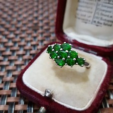 Ladies Sterling Silver Jewellery Ring Chrome Diopside UK Size L.5 / US 6 / EU 51