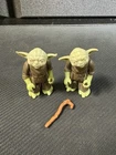 Vintage 1980 Kenner Star Wars Action Figures 2 Yodas w/ Original  Gimmer Stick