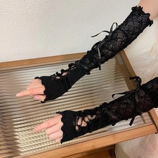 Fingerless Gloves Lace Gothic Elbow Length Sunscreen Mesh Women's Glove