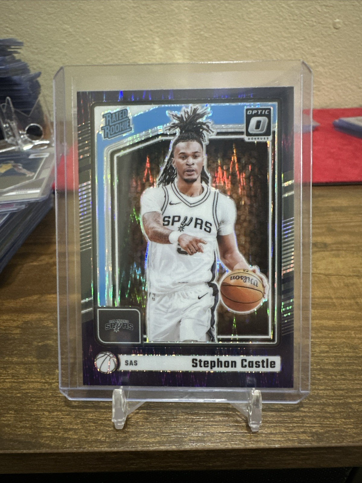 2024-25 Donruss Optic #254 Stephon Castle Purple Shock