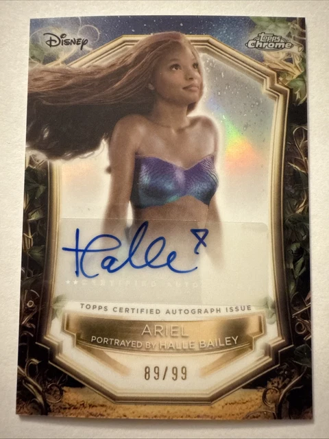 Halle Bailey As Ariel 2025 Topps Wonder Disney Chrome Enchantments Auto #89/99