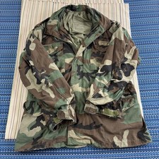 Vintage Army Alpha Industries Coat Mens LT Woodland Camo Cold Weather Field Y2K