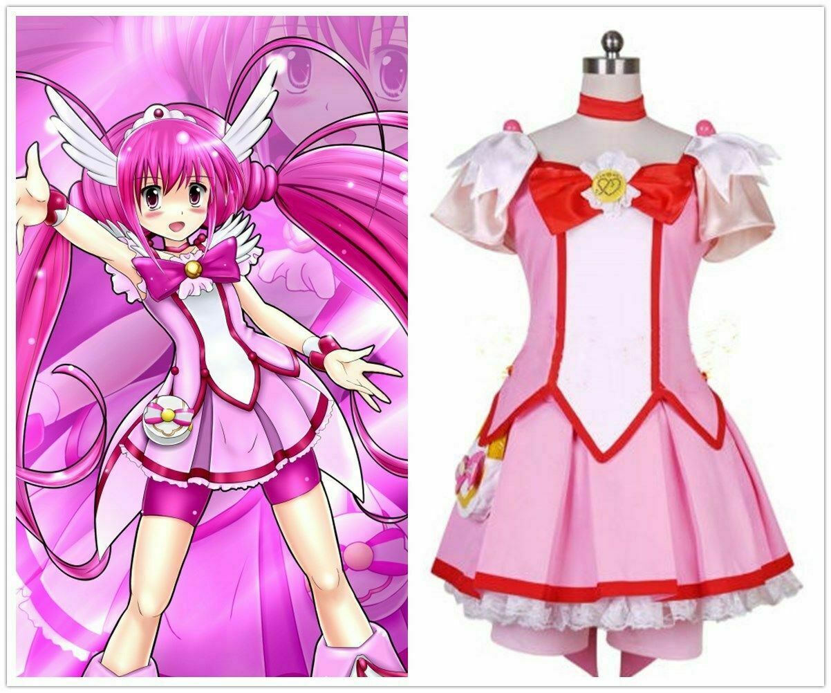 Smile PreCure! Glitter Force Hoshizora Miyuki Cure Happy Dress Cosplay