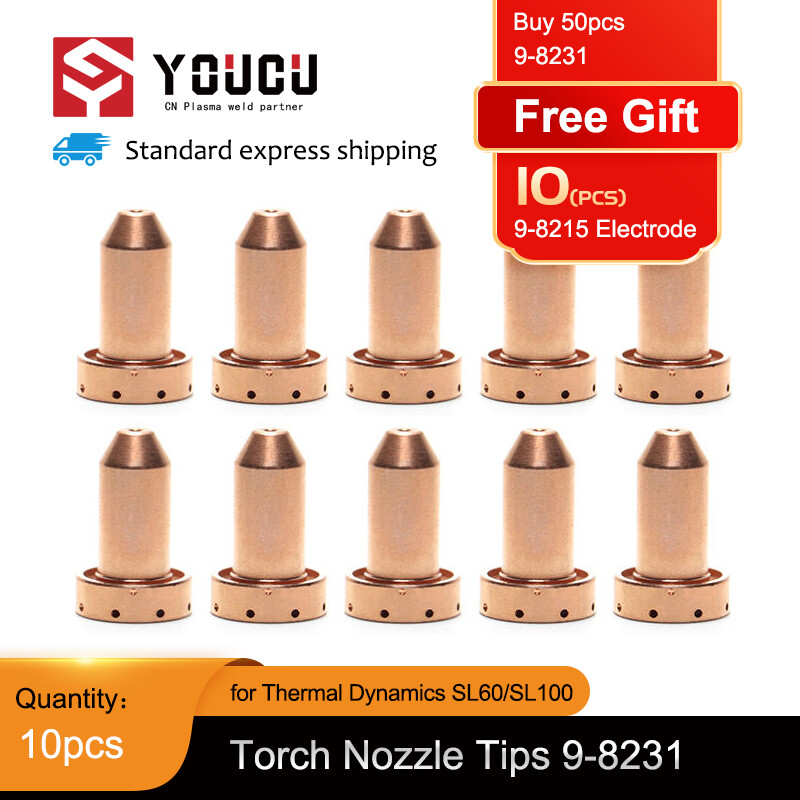 YOUCU 10pcs 9-8231 70A Plasma nozzle Tips For Thermal dynamics SL60 SL100 torch-