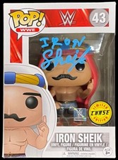 IRON SHEIK SIGNED #43 CHASE FUNKO POP Figure BECKETT WITNESS COA VAULTED