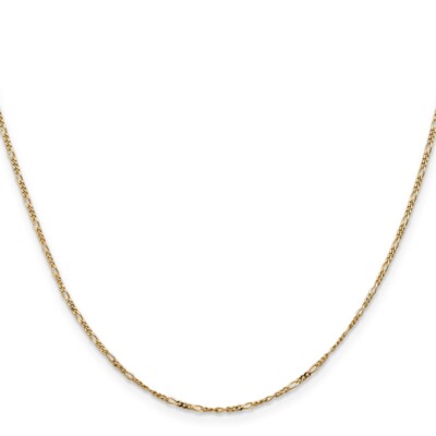 14k Gelbgold 20'' 1,25mm Flach Figaro Anhänger Kette Halskette Geschenk für sie