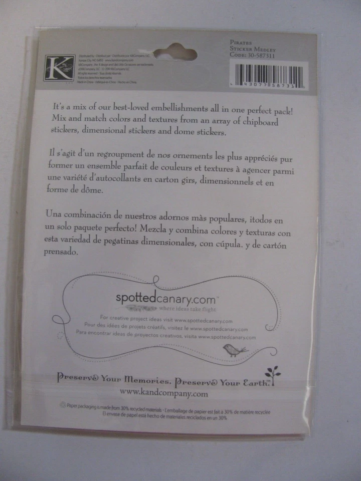 Sombrero K & Company Life's Little Occasions PIRATAS Tesoro Loro Bandera Barco Nuevo en Paquete Foto 2 de 2