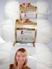 Lion Brand Yarn-Vanna's Choice-Lot of 2 Skeins -White-Each Skein 170 Yds-NEW