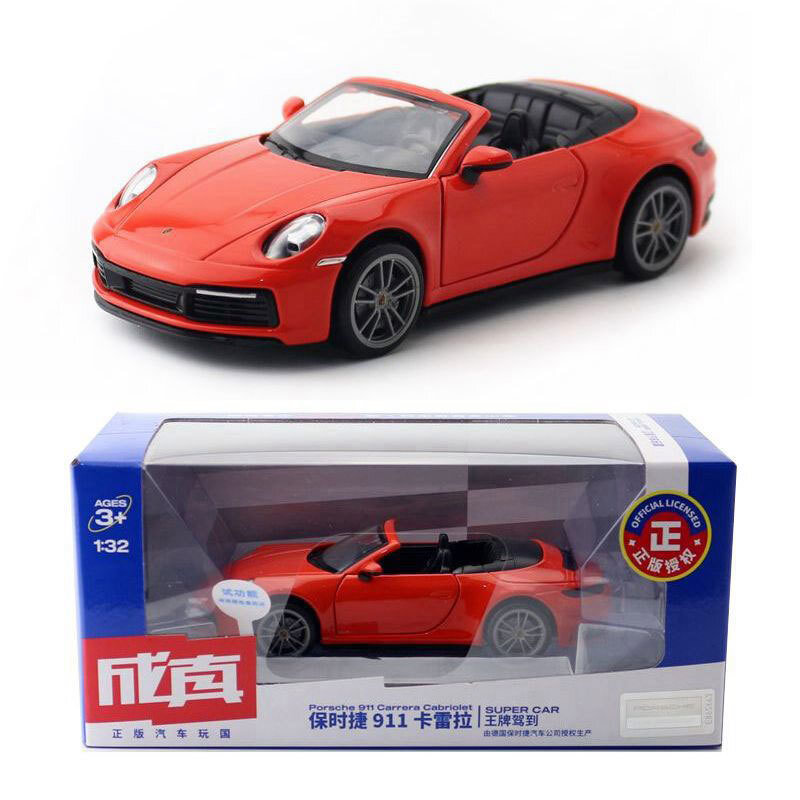 1/32 Porsche 911 Carrera Model Car Diecast Toy Cars Toys for Boys