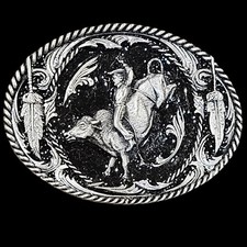 Vintage Siskiyou Cowboy Bullrider Steer Bull Belt Buckle 3.25" 1995