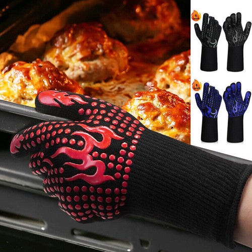 1 Pair Extreme Heat Resistant Mitts Cooking BBQ Grilling Oven Gloves 1472°F - Picture 6 of 11