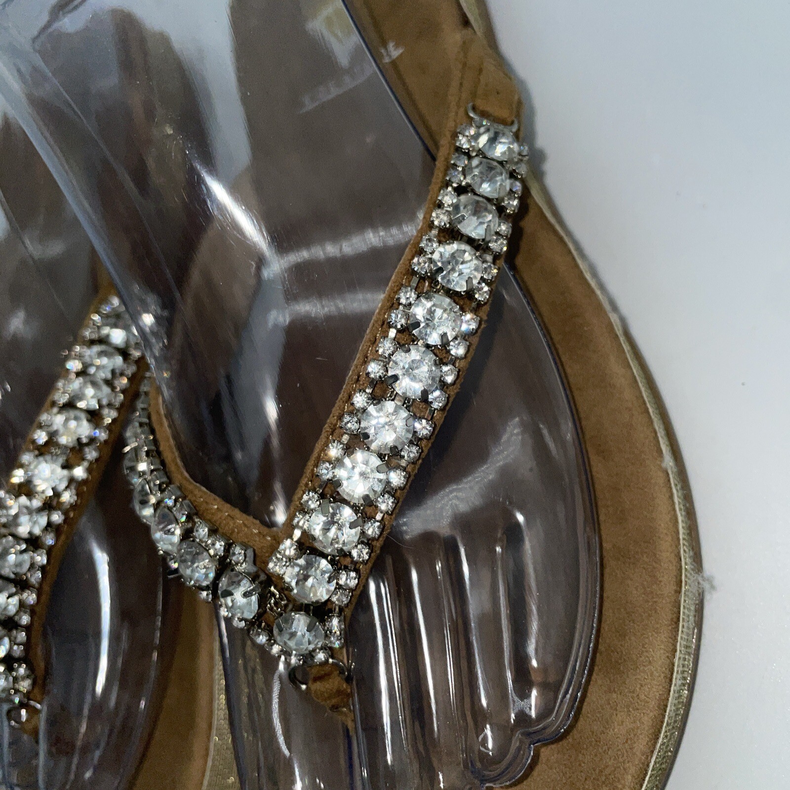 SAOLA Infradito Volatile Grazioso Strass Bling Suola Glitterata Donna Nero Taglia 8