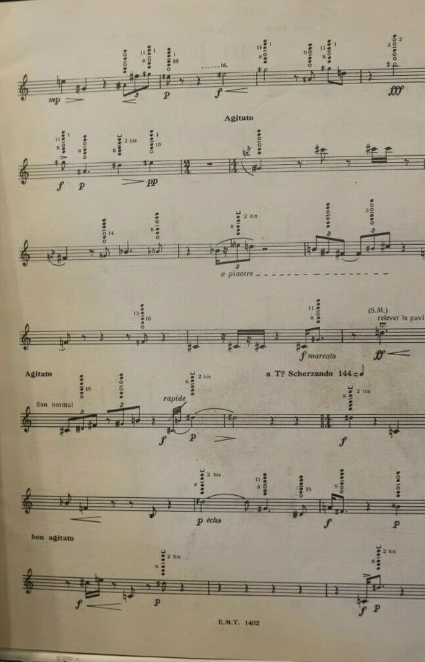 Oboe alone  Solfeggietto No. 4  by Claude Ballif New Out of print - Image 4 of 4