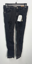 Zara Girls Casual Collection Black Slim Distressed Jeans Size 11/12