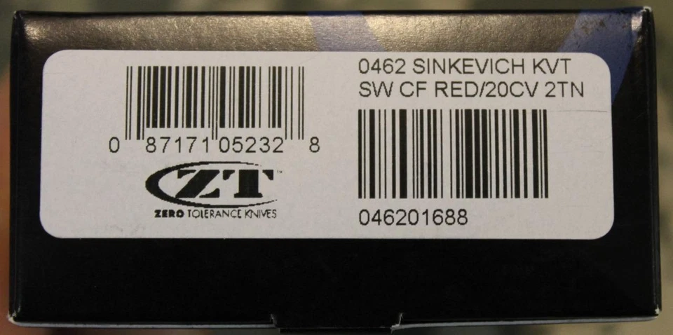 NUEVO KAI Zero Tolerance 0462 Cuchillo Plegable 20CV Tejido Rojo Fibra de Carbono SINKEVICH Foto 4 de 4