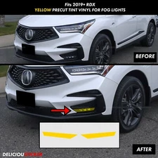 For Acura RDX 2019-2025 Yellow Fog Lights Front overlays vinyl Tint Decal Precut