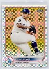 Julio Urias 2022 Topps Chrome X-Fractors #3 refractor lines Dodgers
