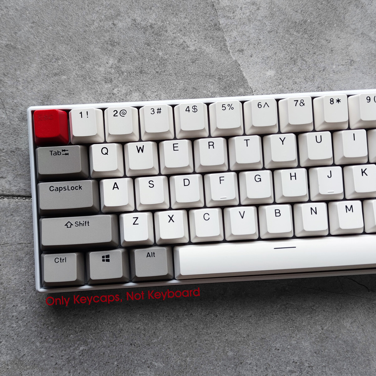 Set tastiere a doppio scatto PBT bianco grigio lucide attraverso l'OEM