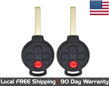 2x New Quality Replacement Key Fob Remote For 2008-2015 Smart For Two