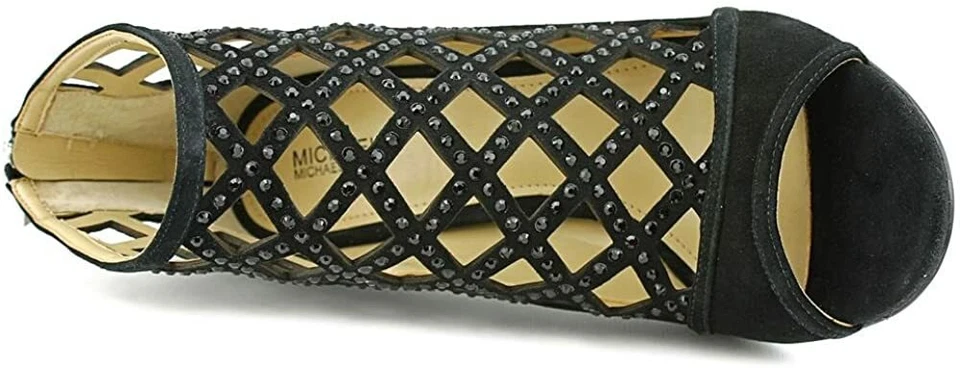 Botín Michael Michael Kors Mujer Yvonne Punta Abierta, Negro, Talla: 10 M Foto 4 de 4