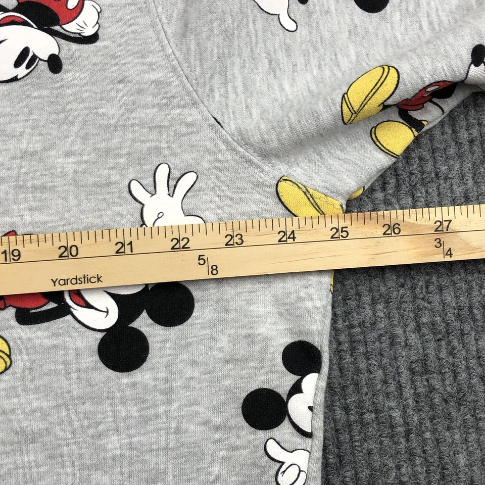 Disney Women’s Hoodie All Over Print Mickey Mouse Size XL Gray Full Zip - Image 3 of 4
