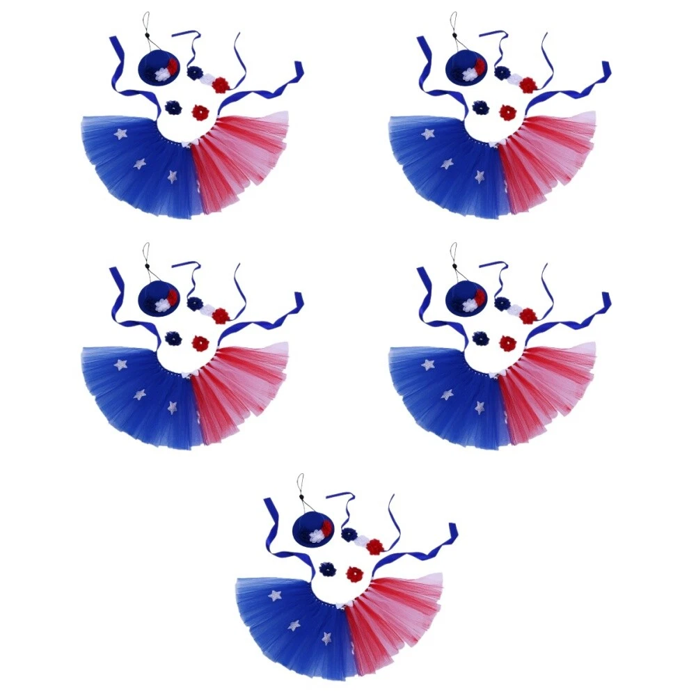 VETEMENTS Set 5 Sedute Felpa con Cappuccio per Cani Gonna Tutù per Giorno dell'Indipendenza Abbigliamento per Cani per