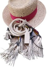 Superbe Ceinture cuir Tressé Blanc Apostrophe