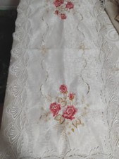Doily Boutique Table Runner, Mantel Scarf 36"X13" Roses And Lace