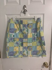 Vintage Lilly Pulitzer Skirt Zoo Trophy Patch Print White Label Size 8