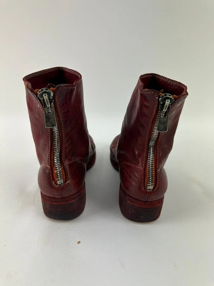 Guidi Mujer Borgoña Combate Caballo Cuero Botas Cremallera Trasera Talla US 6.5 EU 37 Foto 3 de 4
