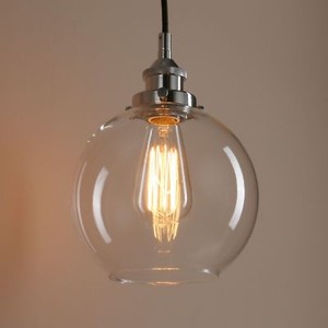Retro Industrial Clear Glass Lampshade Copper Holder Loft Ceiling