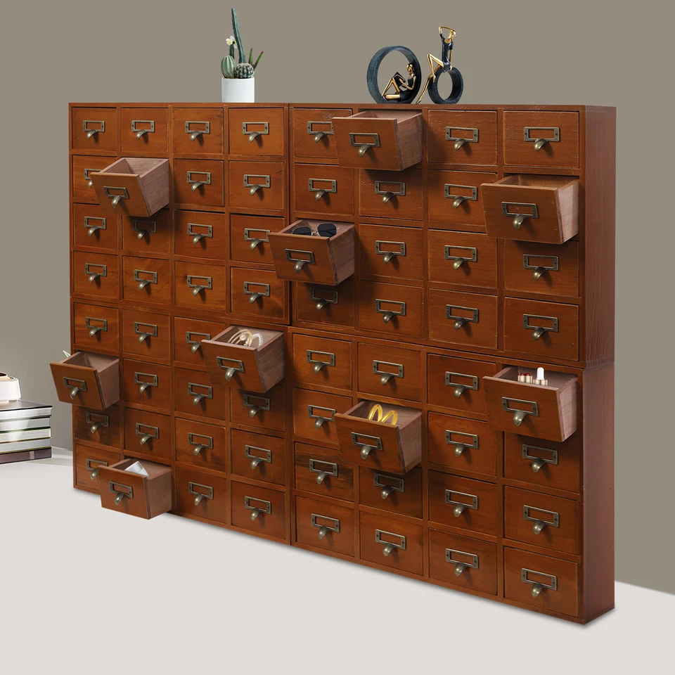 Mueble organizador de madera de pino con 64 cajones para el hogar Foto 3 de 4