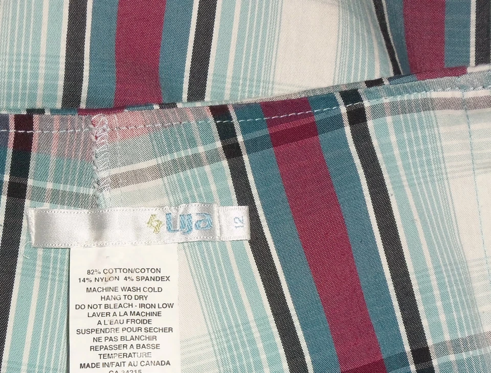 EXCELENTE PANTALÓN CORTO MUJER LIJA BONITO A CUADROS TALLA 12 Foto 3 de 3