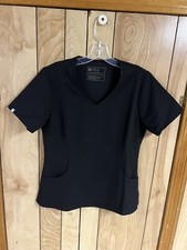 FIGS Technical Two Pocket Scrub Top Womens Size Small Black