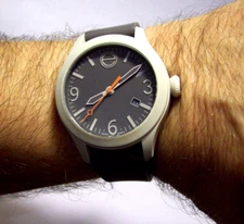 ESQ Movado "One" Watch 42mm Silicone Steel Swiss 1-J Quartz Fits 6.25"-7.40"