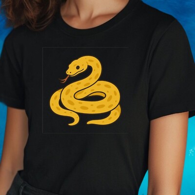 Women Yellow Snake Print Cotton T-Shirt Size S to 3XL