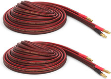 Micca 14 Gauge AWG Pure Copper Speaker Wire Cable, Gold Plated Banana Plugs, ...