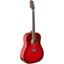 Stagg Dreadnought Full Size Student Acoustic Guitar - Red