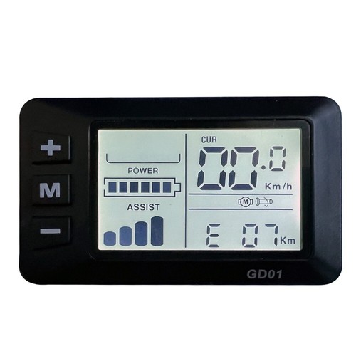 KUIDAMOS Display LCD Bici Elettrica 48V 36V Display LCD GD01 Display LCD a 5 Pin per E Bike Display LCD per Bicicletta Elettrica per Manubri da 22 Electric Bike Ciclocomputer