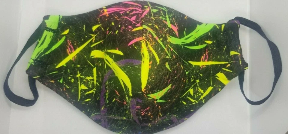 2 Pack Neon Sparkler print handmade facemask - Image 2 of 3